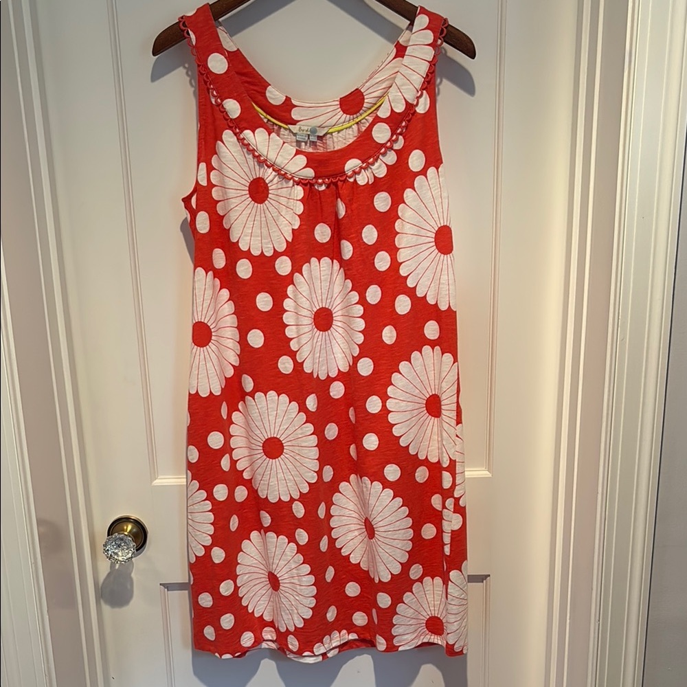 Boden Valerie 100% cotton retro inspired sleeveless shift dress with flowers